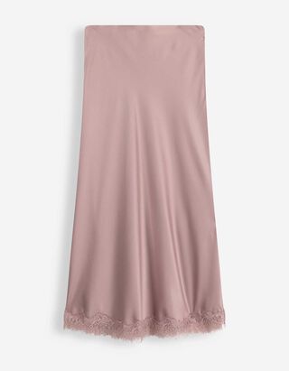 Midi sukně - Jednobarevn&eacute; - ruzova