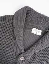 Gebreid vest - Sjaalkraag - donkergrijs