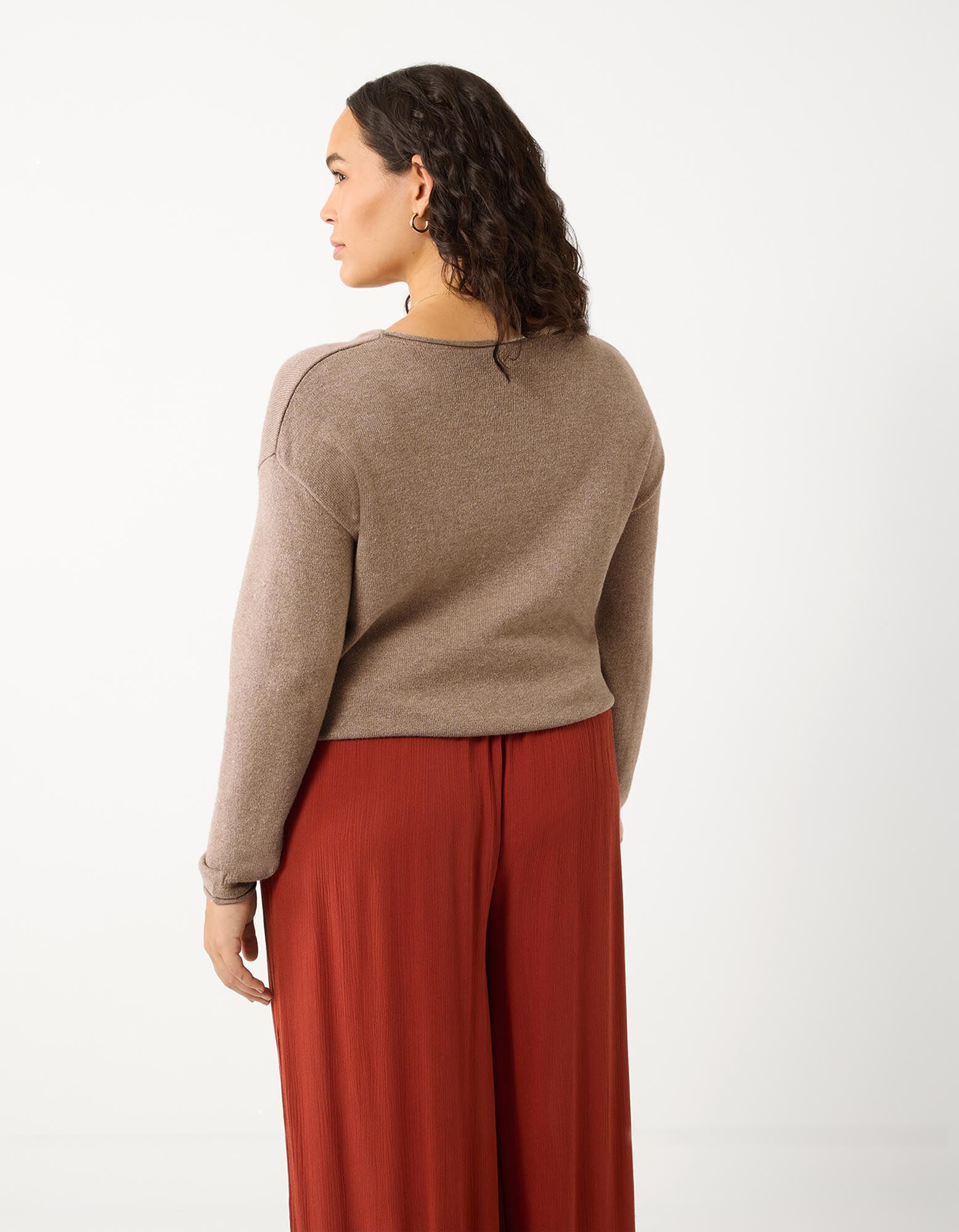 Trui - V-hals - Beige