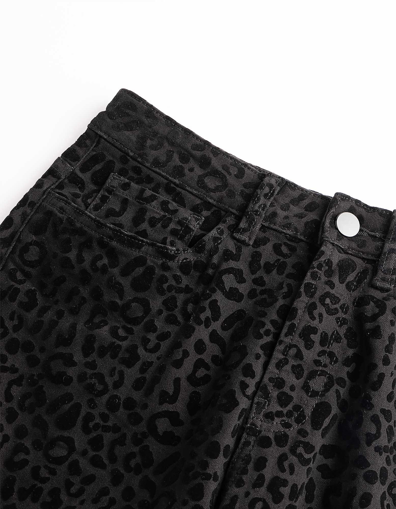 Hose - Leopardenmuster - Schwarz