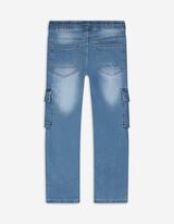 Cargo nohavice - Straight Fit - svetlomodra