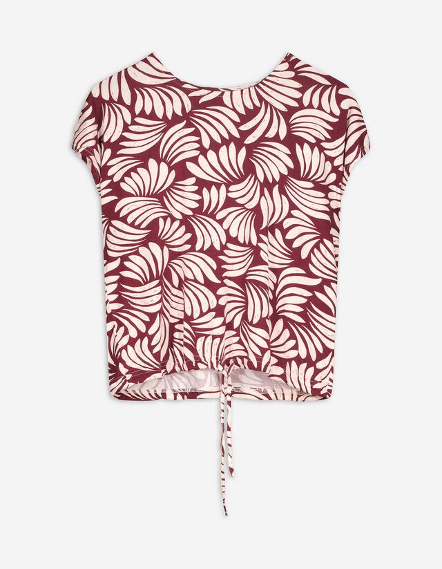 T-shirt - Print all-over - donkerrood