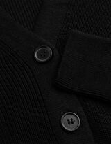 Strickjacke - V-Ausschnitt - schwarz