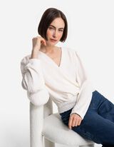 Maglia a manica lunga - Aspetto grinzoso - bianco