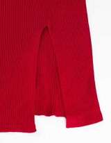 Gebreide jurk - Aansluitend - donkerrood