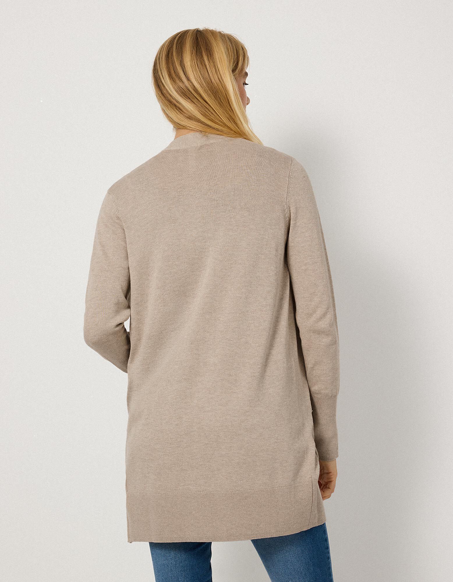 Lang vest - Fijn breisel - Beige