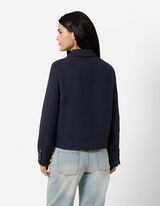 Veste - Aspect laine - bleu fonc&eacute;