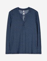 Hossz&uacute; ujj&uacute; felső - Henley kiv&aacute;g&aacute;s - fekete