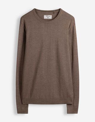 Pullover - Rundhals-Ausschnitt - Beige