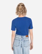 Tricou - Structură cu nervuri - Albastru inchis