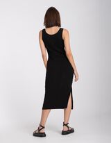 Abito midi - Spacco laterale - nero