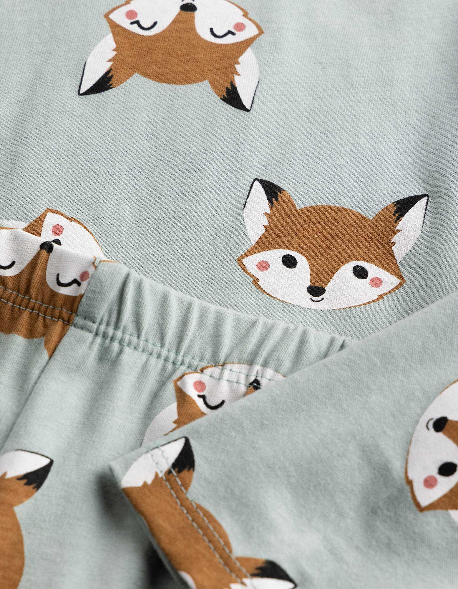 Pyjama set van shirt en broek - Print all-over - Mintgroen