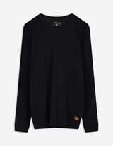 Langarmshirt - Regular Fit - schwarz