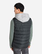 Steppelt mellény - Levehető kapucni - sötétzöld