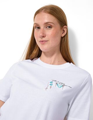T-Shirt - Stickerei - Wei&szlig;
