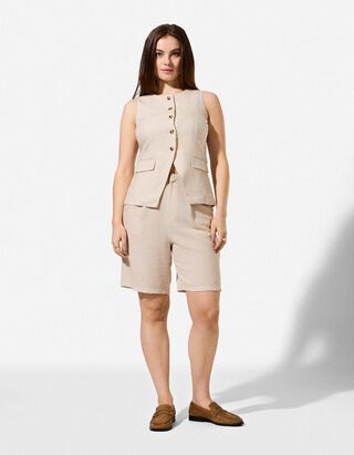 Bermuda  - Leinen-Mix - Beige
