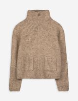 Kardigan - Zapínání na zip - béžová