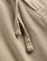 Chinohose - Leinen-Optik - beige