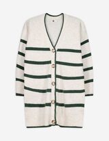 Longcardigan - V-Ausschnitt - weiß