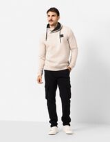 Sweat-shirt - Col ch&acirc;le - beige