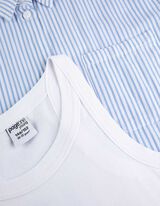 Set top + blusa - Righe - bianco