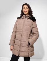 pikowana kurtka - oddychający - jasnobrazowy-e-a