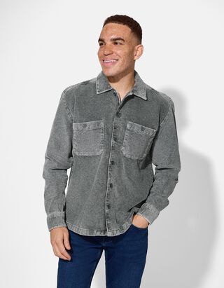 Hemd - Cord - dunkelgrün