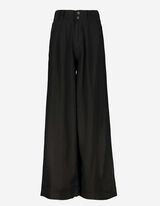 Damen Palazzo-Hose - Leinen-Mix