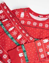 Set de pijama format din cămașă cu m&acirc;necă lungă și pantaloni  - Crăciun - Rosu