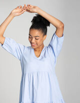 Abito - Scollo a V - celeste