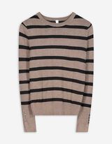 Strickpullover - Zierknöpfe - dunkelgrau