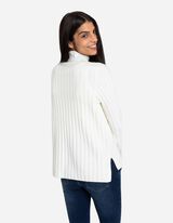 Maglione - Maglia a coste - bianco