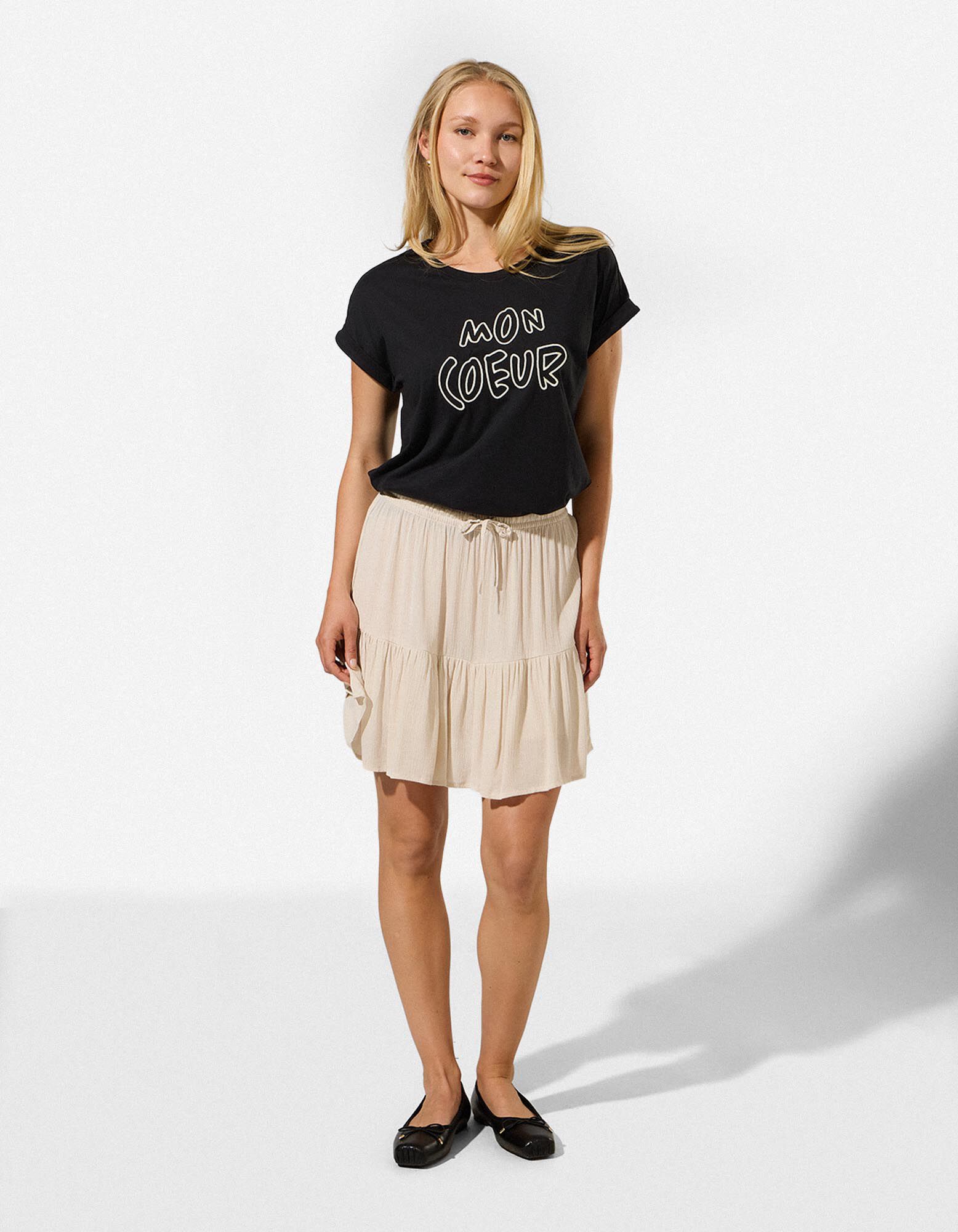 T-Shirt - Stickerei - Schwarz