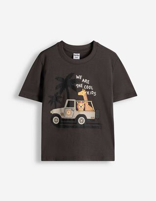 T-Shirt - Frontprint - grau