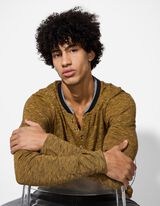 Tričko s dlouhým rukávem - Dvouvrstvý vzhled - zluta