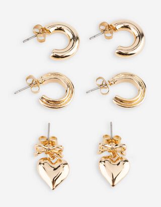 Ohrringe - 3er-Pack - Goldfarben