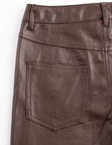 Kalhoty - Imitace kůže - tmave cervená