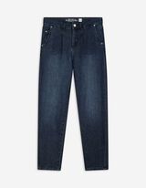 Jeans - Bundfalte - dunkelblau