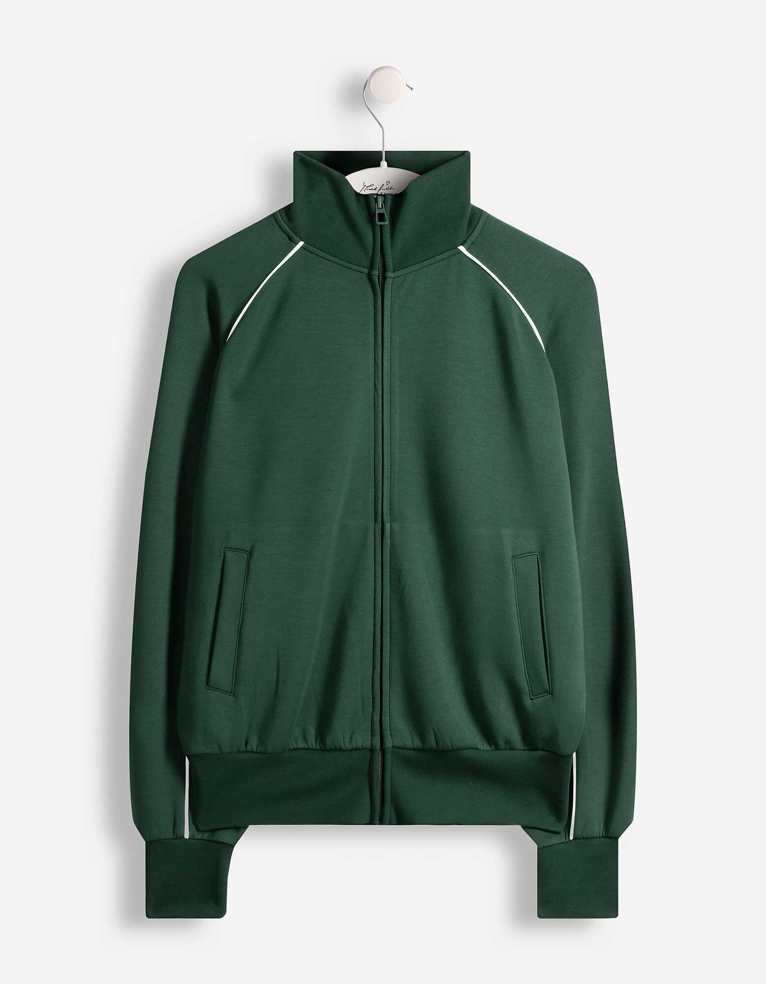 Sweatjacke - Loose Fit - Dunkelgr&uuml;n