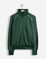 Sweatjacke - Loose Fit - Dunkelgr&uuml;n