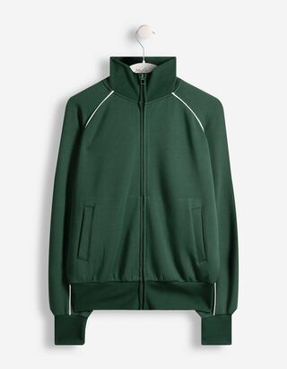 Sweatjacke - Loose Fit - Dunkelgr&uuml;n