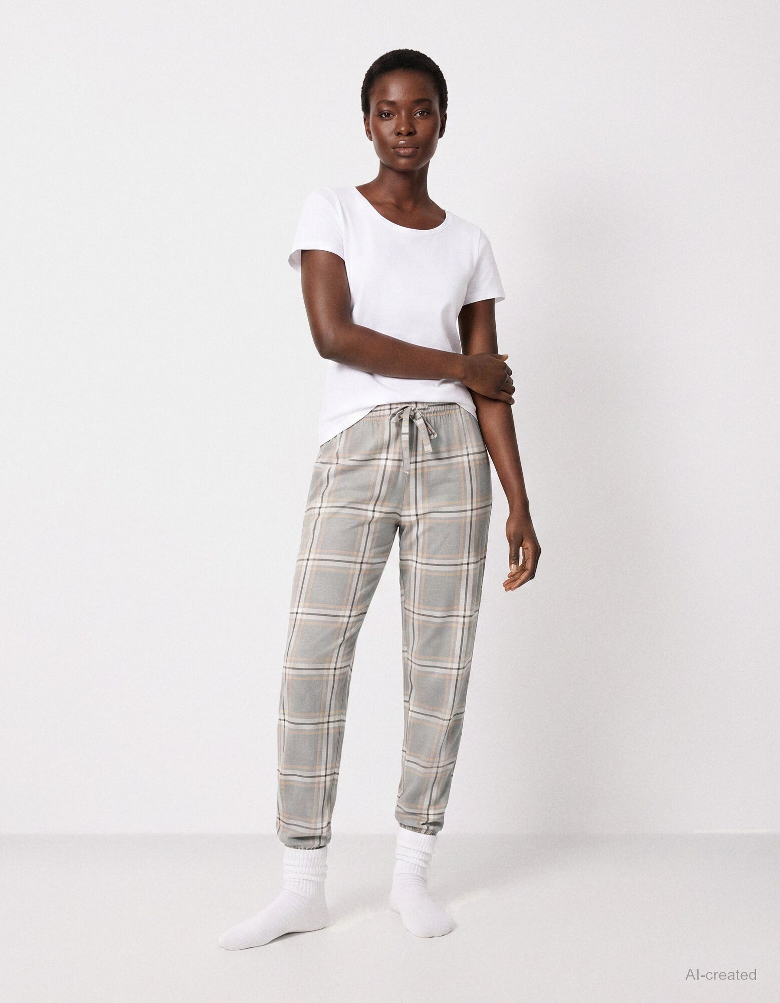 Pyjamahose - Allover-Muster - Grau