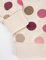 Sweatshirt - Polka Dots - beige