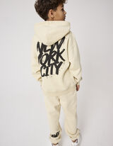 Felpa con cappuccio - Stampa sul retro - beige