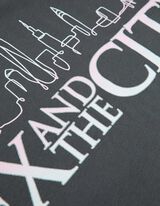 T-shirt à manches longues - Imprimé scintillant - Gris foncé