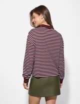 Poloshirt - Strepen - donkerrood