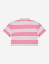 Skr&aacute;ten&eacute; tričko - Polo golier - pink