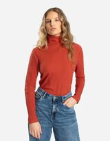 Bluză de corp cu mânecă lungă - Structură cu nervuri - Portocaliu