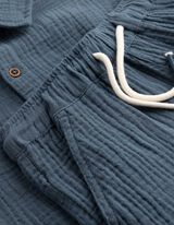 Ensemble chemise et short - Mousseline - Bleu