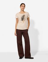 T-shirt - nadruk - bialy